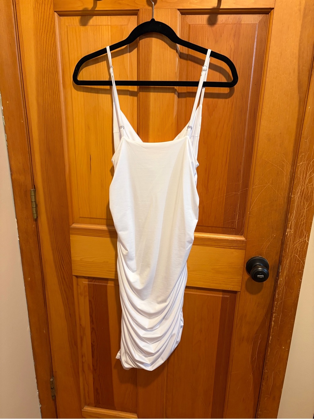 White Ruched Bodycon Midi Dress - Women's - Picture 3 of 4